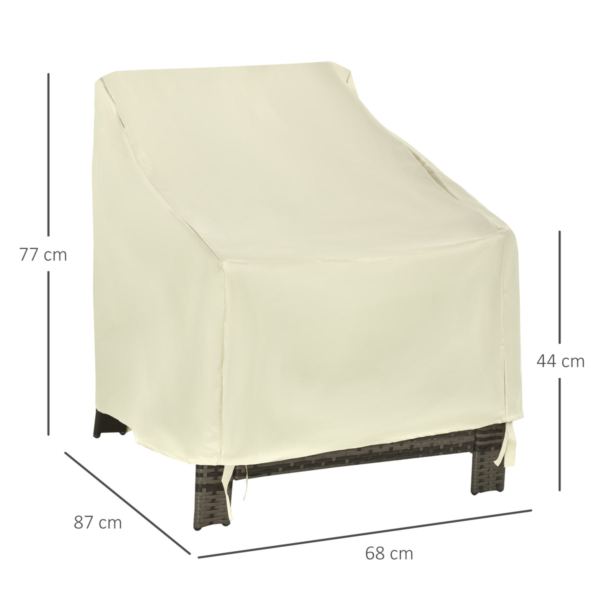 Funda Protectora Para Sillas Outsunny Beige 68x87x77 Cm_2