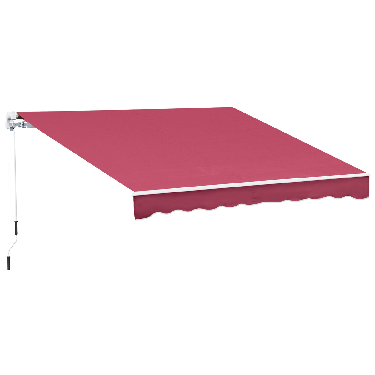 Toldo Manual Plegable Outsunny Rojo 395x245 Cm Aluminio Metal_0