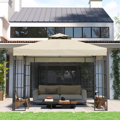 Techo De Repuesto Outsunny Tela Oxford Crema 300x300 Cm_3