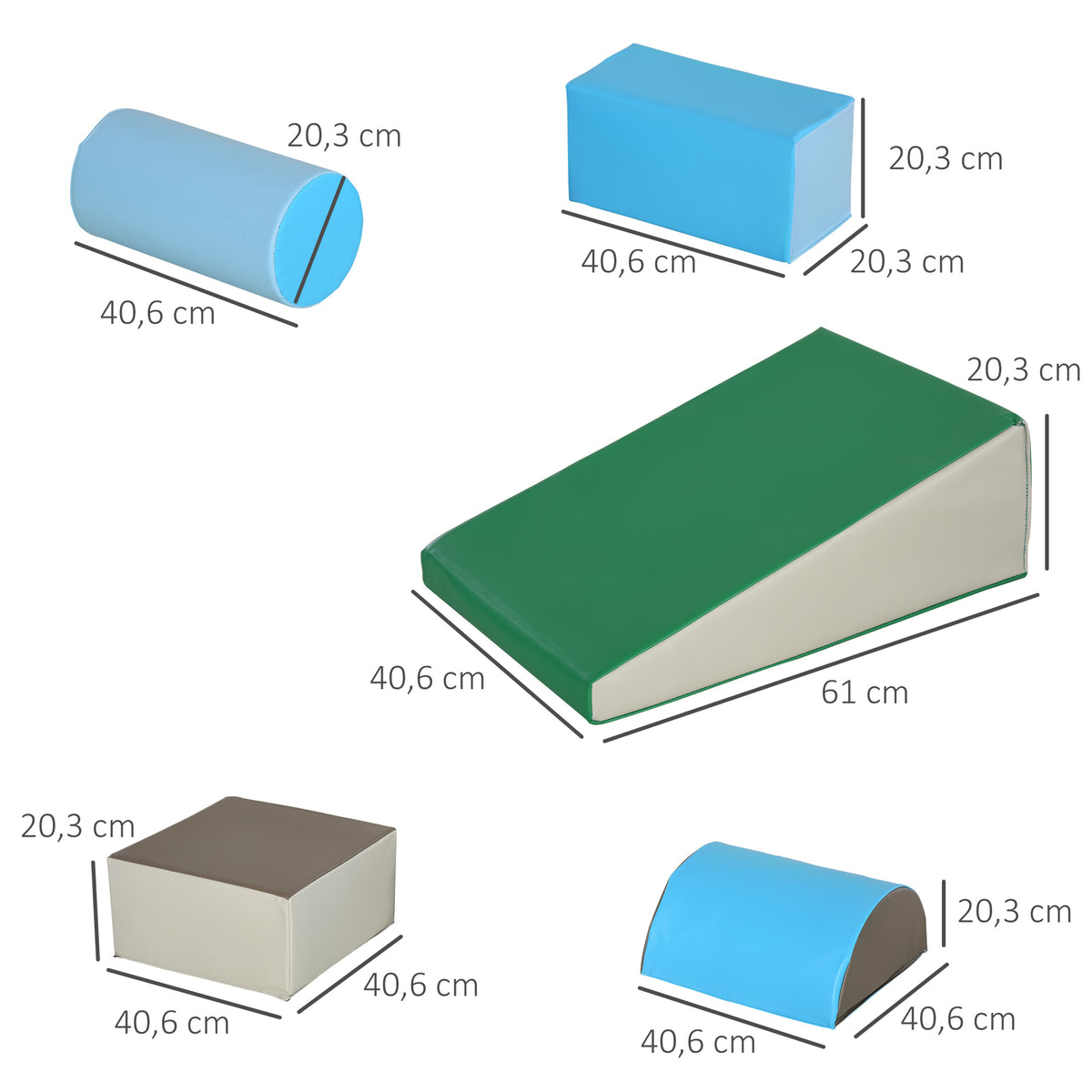 Bloques De Espuma Homcom Pu, Epe Multicolor 40.6x40.6x20.3 Cm_2