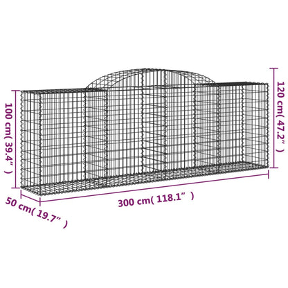 Cestas De Gaviones 20 Uds Forma De Arco Hierro 300x50x100/120cm_5