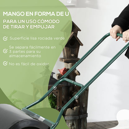 Rodillo Para Césped Outsunny Verde Y Negro 57x40x123 Cm_5