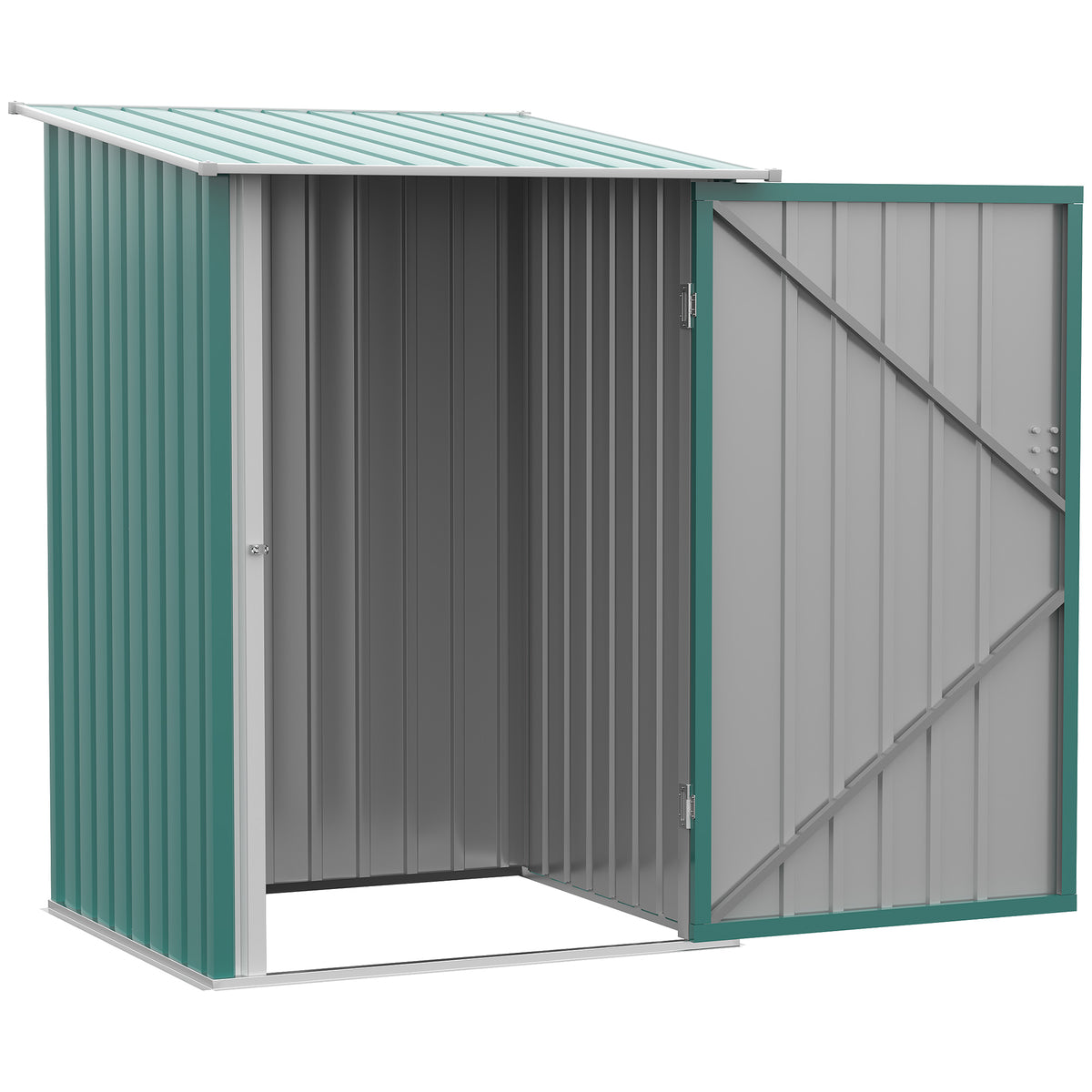 Caseta De Jardín 0,92 M² Con Cerradura Outsunny 100x103x160 Cm Verde_4