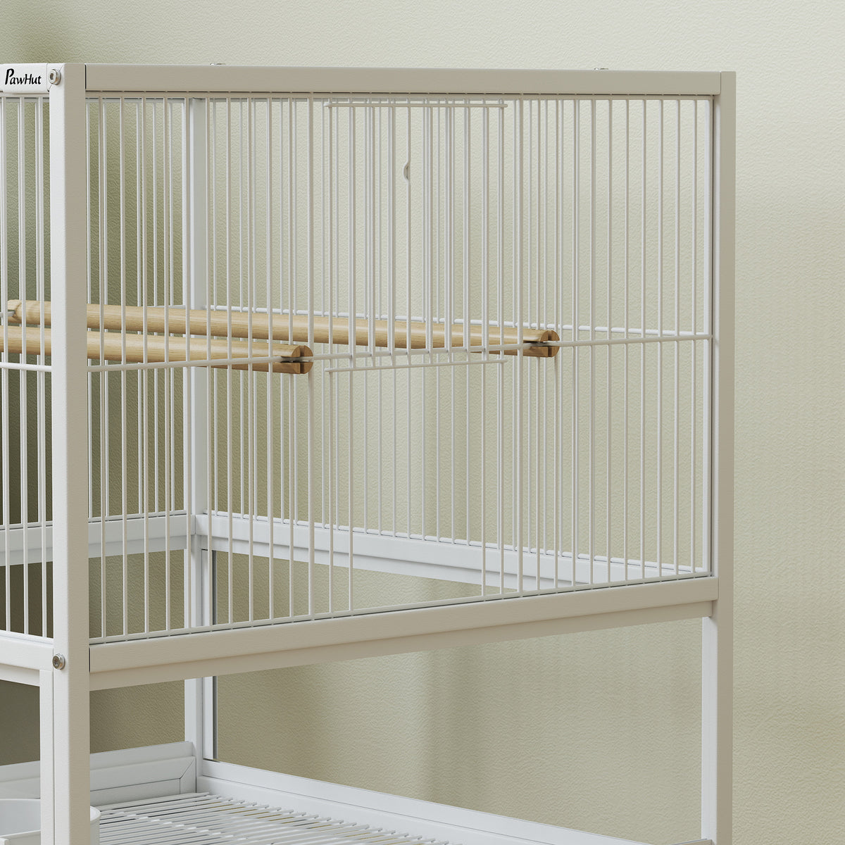 Jaula Para Pájaros Pawhut Acero Blanco 48x46x83 Cm D10-107v00wt_4