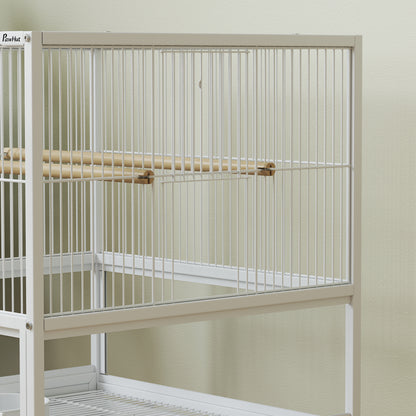 Jaula Para Pájaros Pawhut Acero Blanco 48x46x83 Cm D10-107v00wt_4