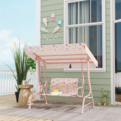 Columpio Jardín Infantil Aiyaplay Acero, Poliéster Rosa 112x75x120 Cm_1