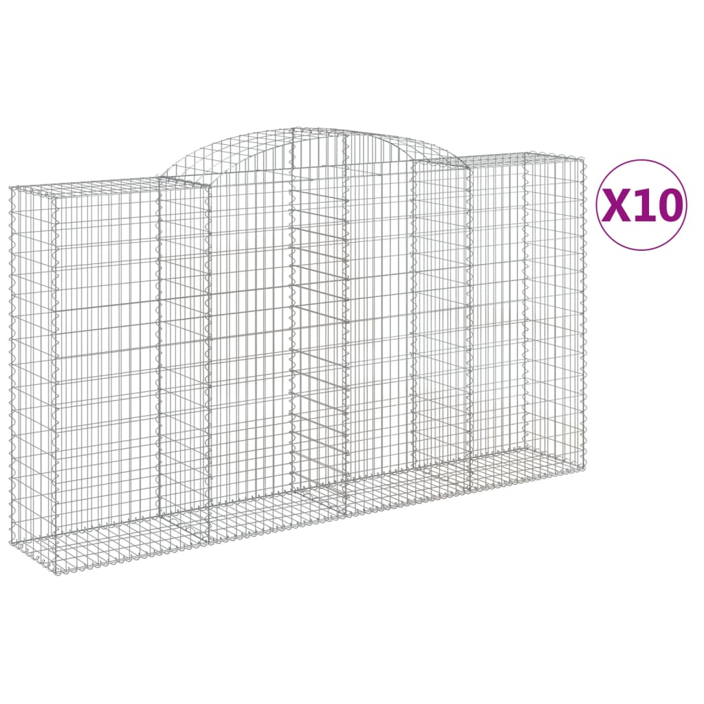 Cestas Gaviones 10 Uds Forma De Arco Hierro 300x50x160/180 Cm_0