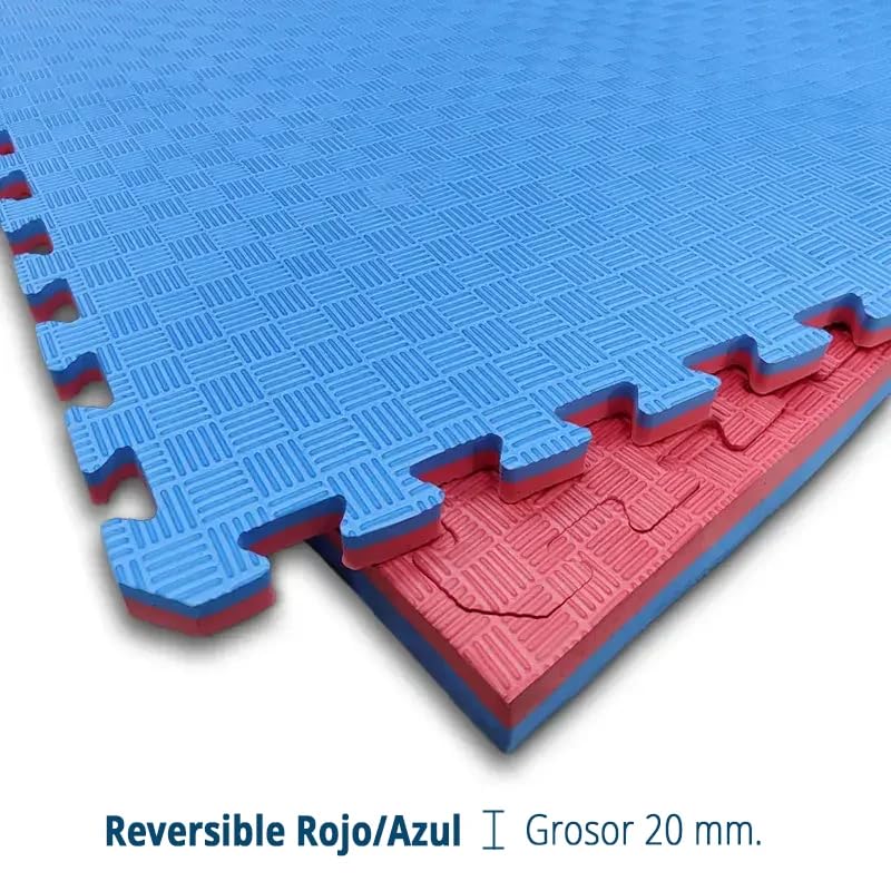 Artatami® Tatami Puzzle 1x1x20 mm Rojo - Azul Pack Ahorro【24 Unidades】Gimnasios - Fitness - Pilates - Yoga_4