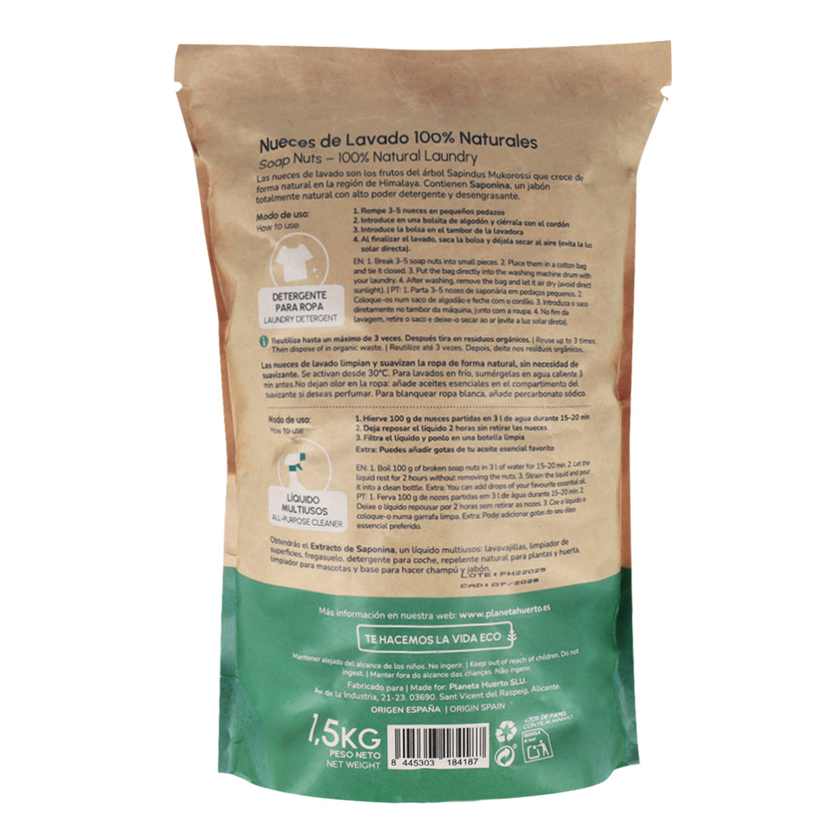 Nueces de Lavado Planeta Huerto 1,5 kg