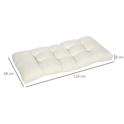 Cojín Para Banco De 2 Plazas Outsunny 110x48x8 Cm Crema_2