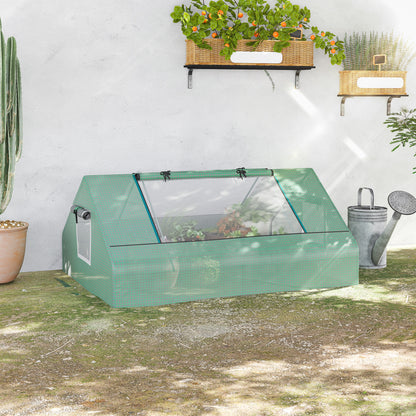 Invernadero Pequeño Outsunny Acero, Pe Verde 180x140x80 Cm_1