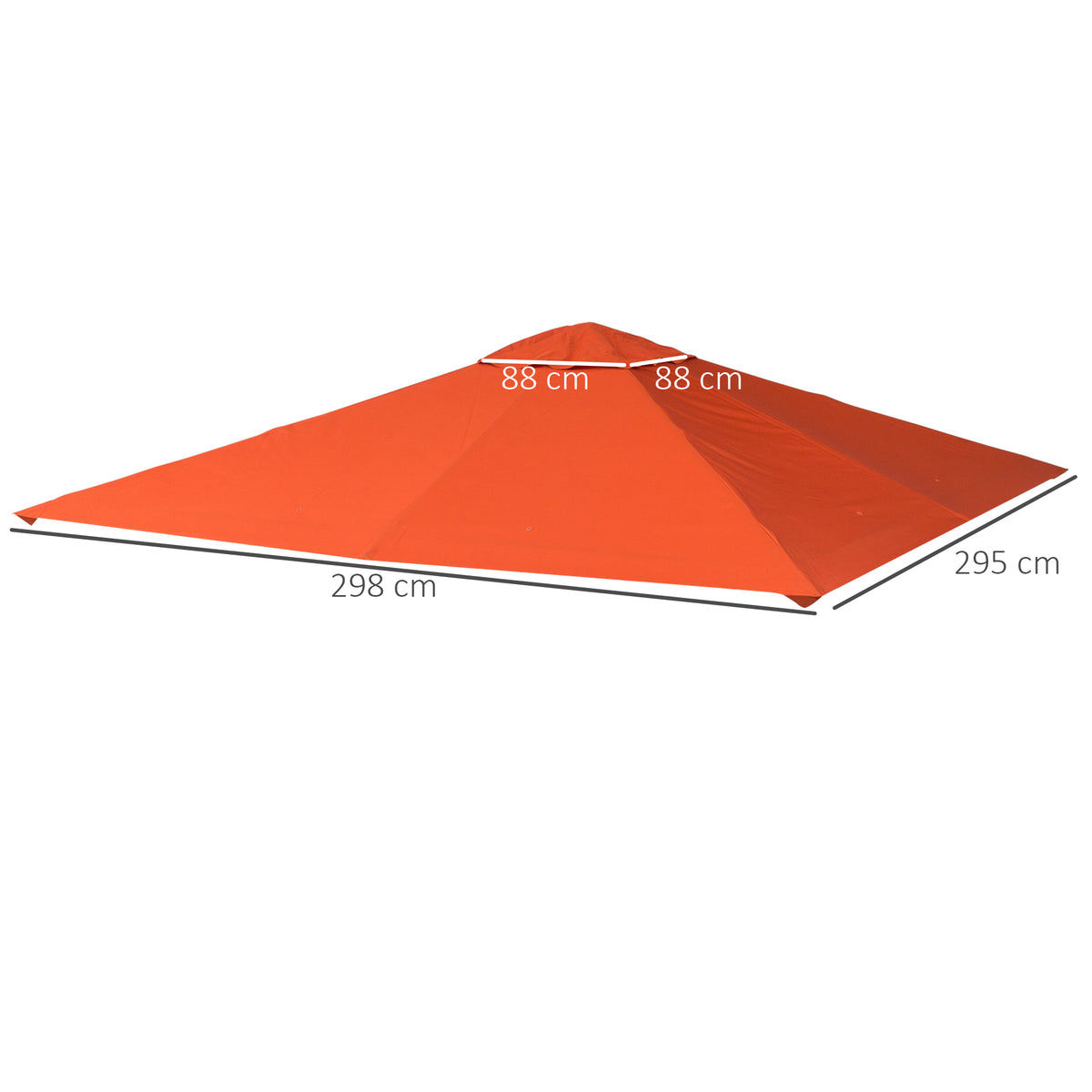 Techo De Repuesto Para Cenador De Jardín Outsunny 298x295 Cm Naranja_2