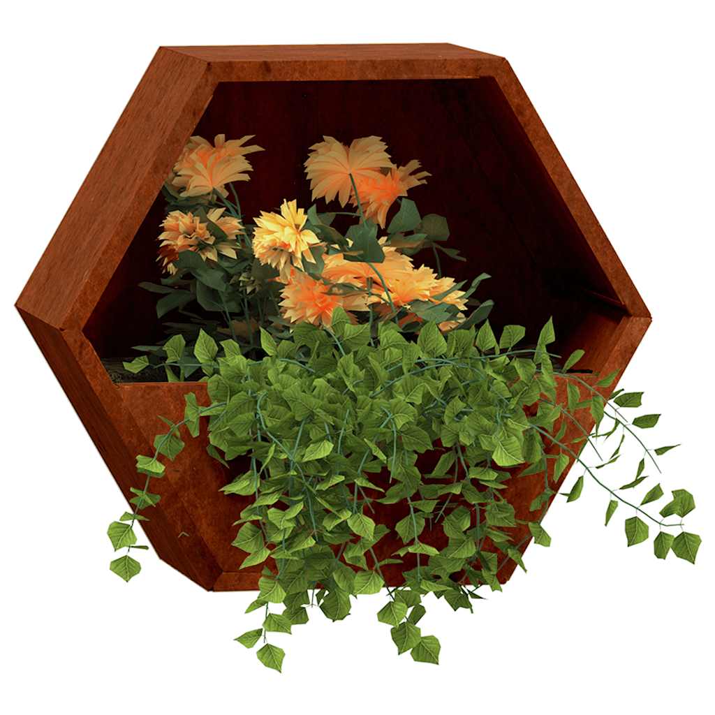 Jardineras De Pared 2 Uds Acero Corten Oxidado 30x10x25 Cm_2
