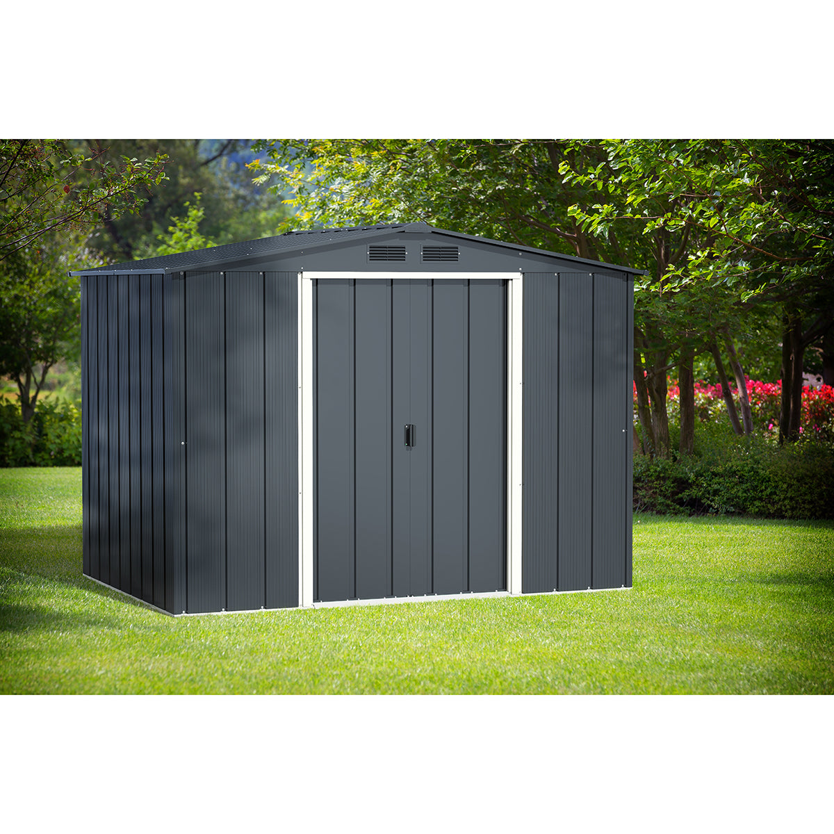 Duramax - Caseta Jardín - Eco Altea 8x6 - Metal - Color Gris Antracita_1