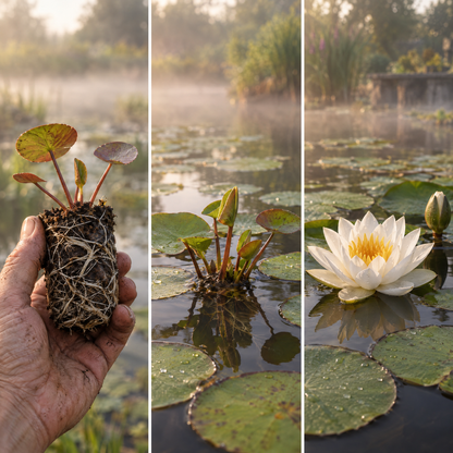 Nenúfar Enano Rojo - Nymphaea Pygmaea - 1x Nenúfar Multiflor Con Cesta_4