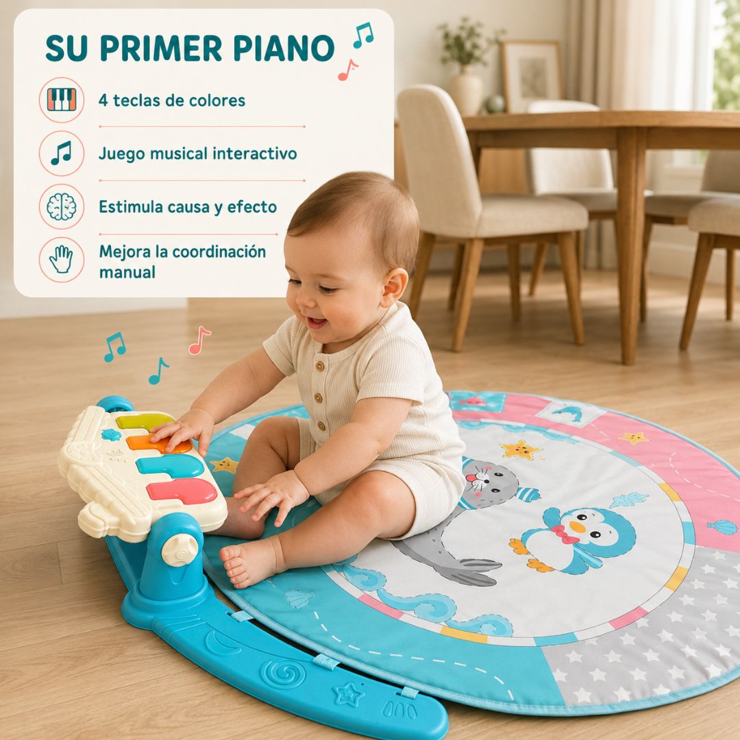 Gimnasio Bebé Con Piano Musical, Manta De Actividades Infantil,estimulación Temprana, Piano Para Pies Bathby_5