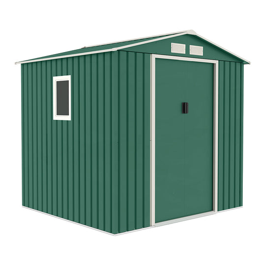 Caseta Metálica High Door Menorca Verde - Amplio Almacenamiento - 2,14x2,045x1,94 M - Multicolor_0