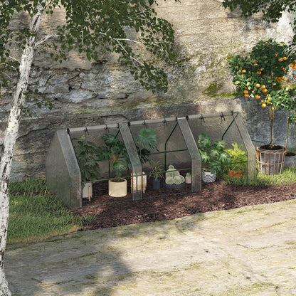 Invernadero De Terraza Outsunny Acero, Pe Blanco 270x90x90 Cm_1