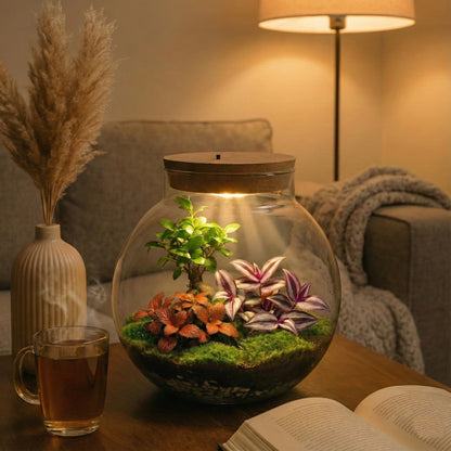 Bonsái Terrario Ecosistema 'biodome' - Con Luz Led - Ø25 Cm_1