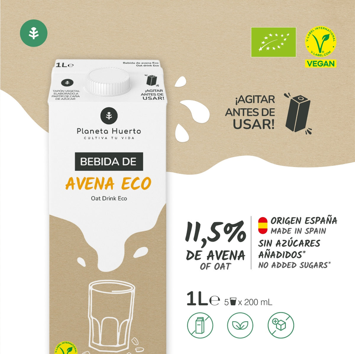 Bebida de Avena ECO Planeta Huerto 1L