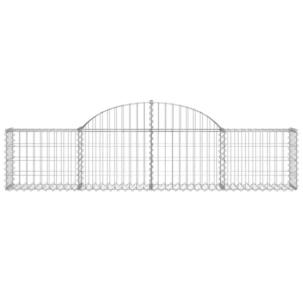 Cestas De Gaviones 8 Uds Forma De Arco Hierro 200x30x40/60 Cm_3