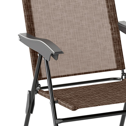 Conjunto Mesa Y 2 Sillas Outsunny Acero, Texteline Marrón 82,5x54x90 Cm_5