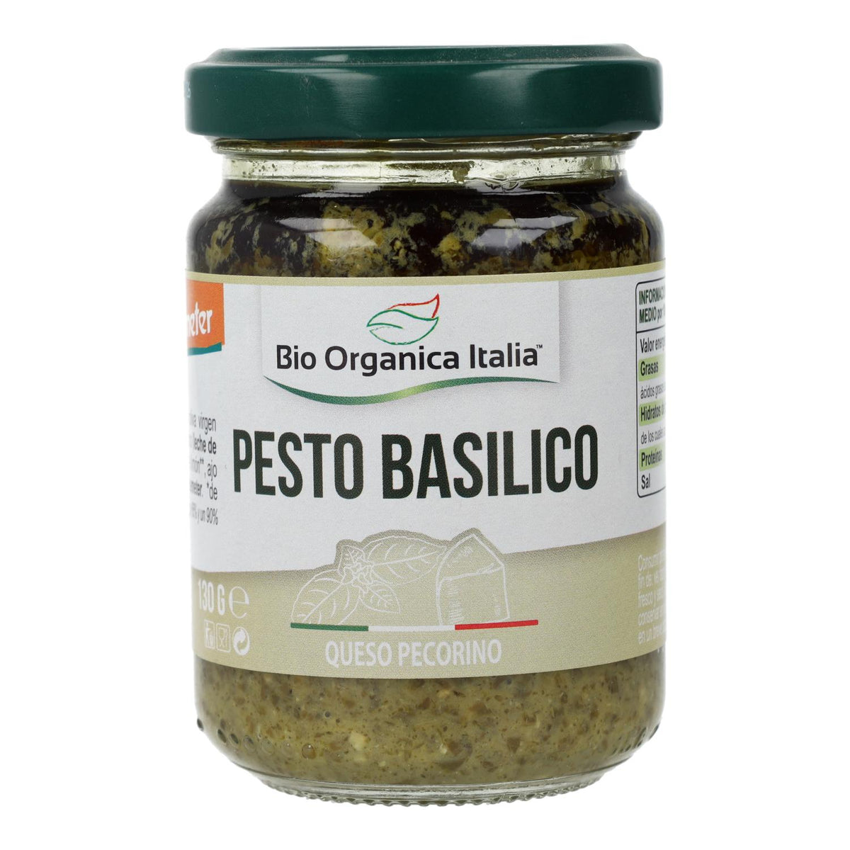 Pesto Verde de Albahaca con Pecorino y Anacardos Bio Demeter Organica Italia 130gr
