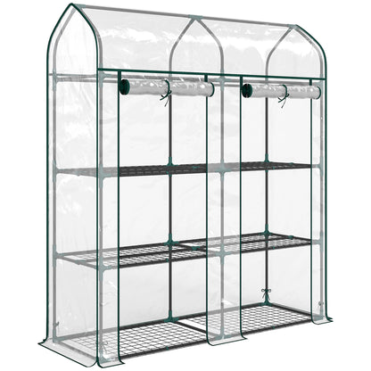 Invernadero Outsunny Acero, Plástico Transparente 143x46x165 Cm_0