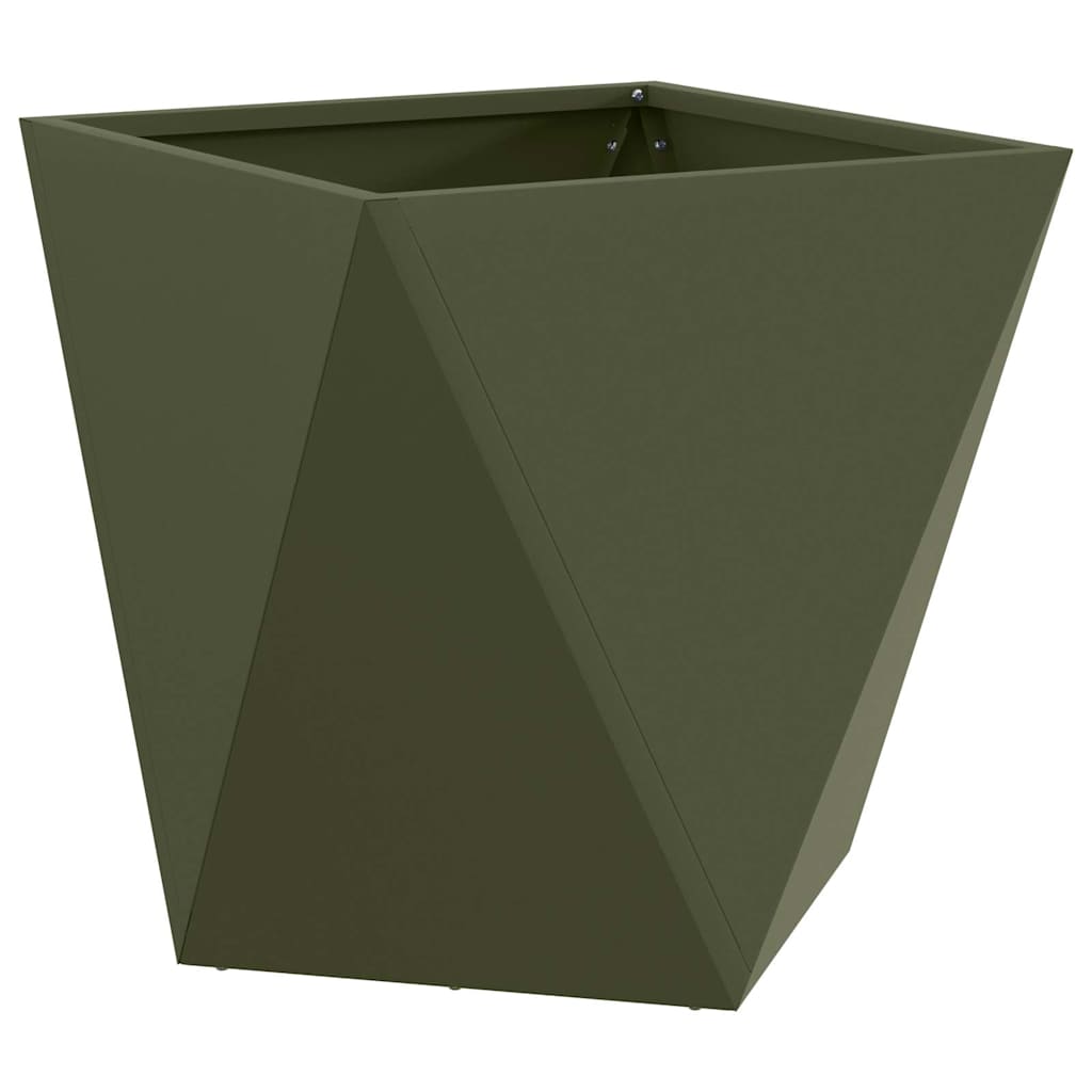 Jardinera 2 Uds. Verde Oliva 50 X 50 X 50 Cm Acero_4