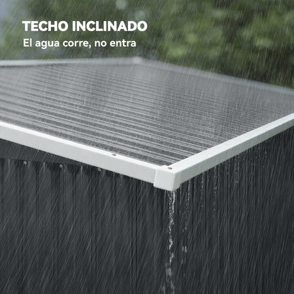 Caseta De Jardín Outsunny Acero Galvanizado Gris Oscuro 234x132x185 Cm_5