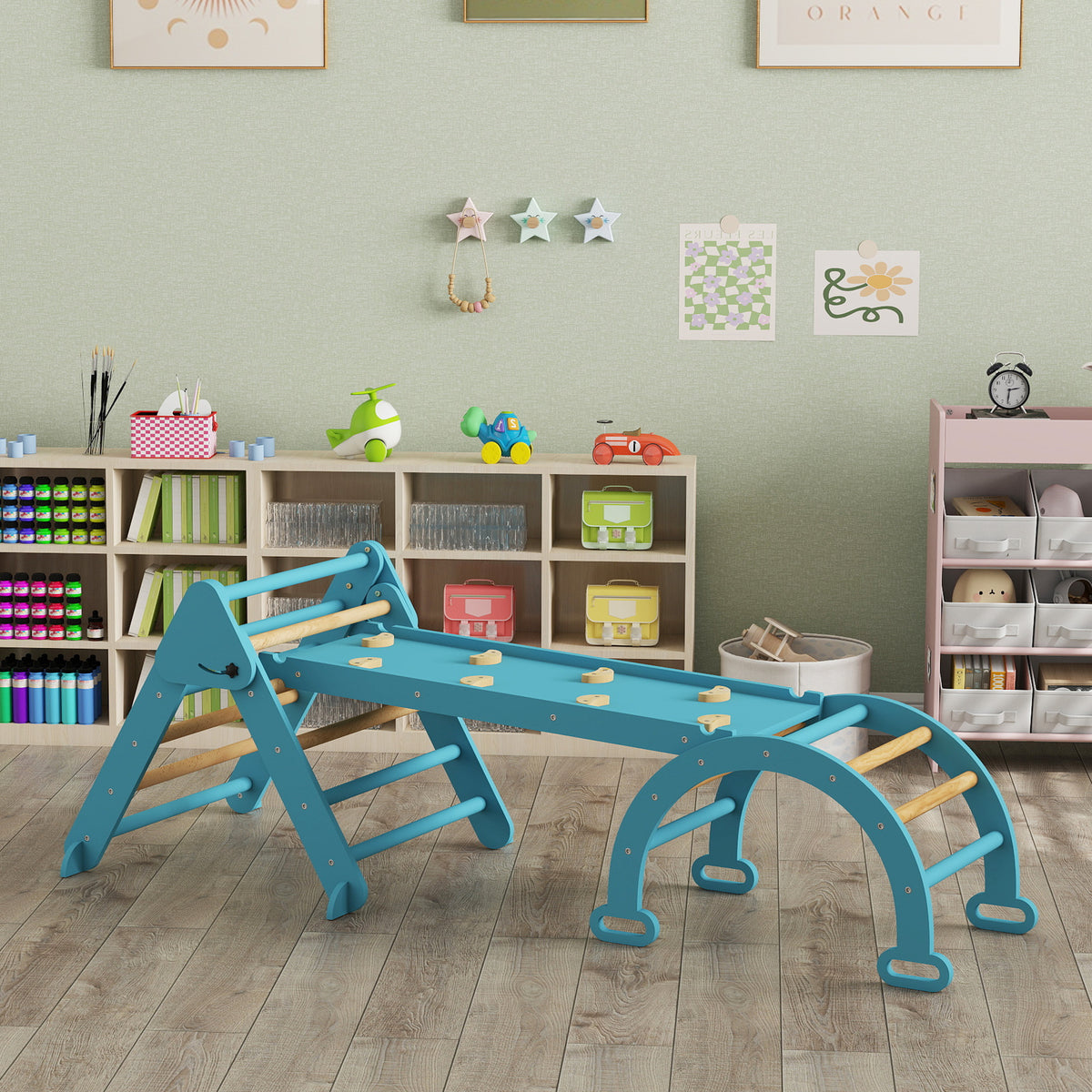 Triángulo De Escalada Aiyaplay Madera De Álamo, Madera De Pino Azul 188x70x59 Cm 331-097v00bu_4
