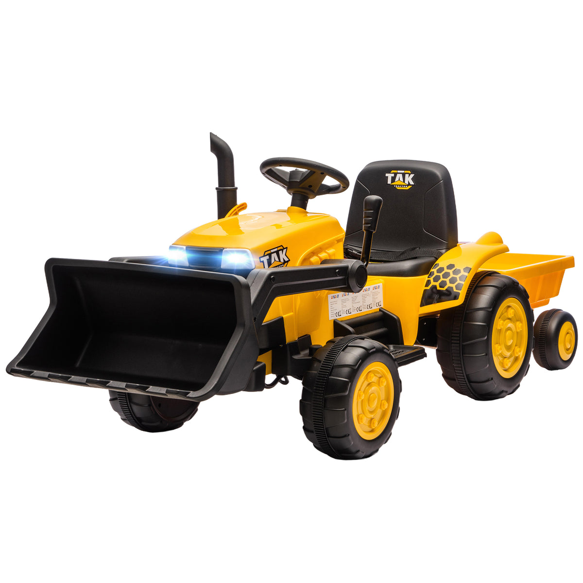 Tractor Eléctrico Infantil Aiyaplay Pp, Acero Amarillo 158x58x58.5 Cm 370-452v90yl_0
