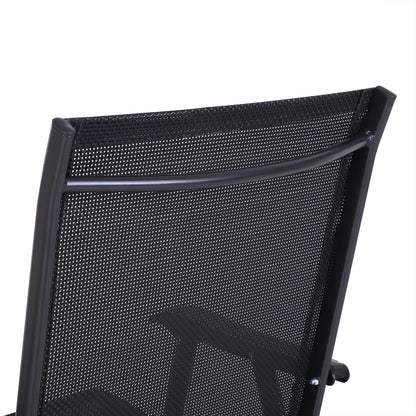 Conjunto De 2 Sillas Plegables Outsunny Negro 58x64x94 Cm_4