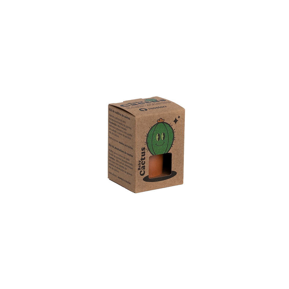 Baby Cactus Kit de Cultivo de Cactus con Maceta de Barro Artesanal | Regalo Original - Resetea_0