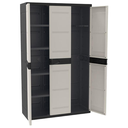 Armario de 3 Puertas con escobero 105 cm Titanium Plastiken Negro
