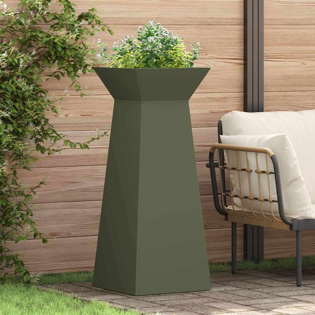 Maceta Pilar Verde Oliva 40 X 40 X 100 Cm_1