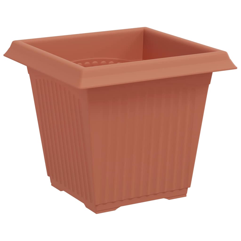 Maceta Cuadrada Para Flores 24 Uds. Rojo Ladrillo Plástico_4