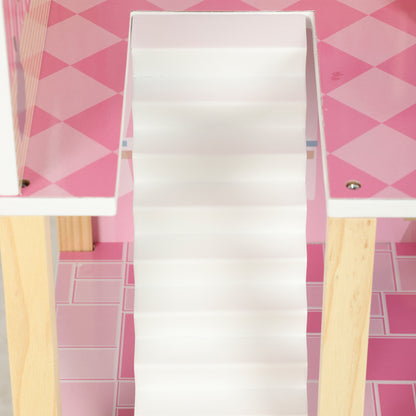 Casa De Muñecas Aiyaplay Mdf, Madera De Pino Rosa 59x23.6x69.5 Cm_3