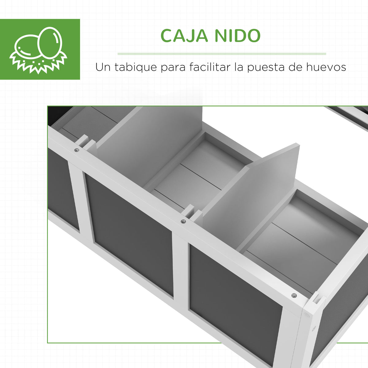 Gallinero Pawhut Madera De Abeto, Plástico Gris Oscuro 147x93.5x89.5 Cm_5
