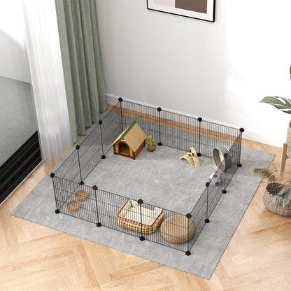 Parque Para Mascotas Pawhut Acero Negro 140x70x35 Cm_4