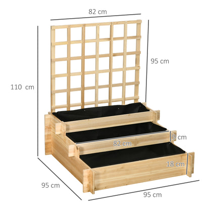 Jardinera De 3 Niveles Con Enrejado Outsunny 95x95x110 Cm Natural_2