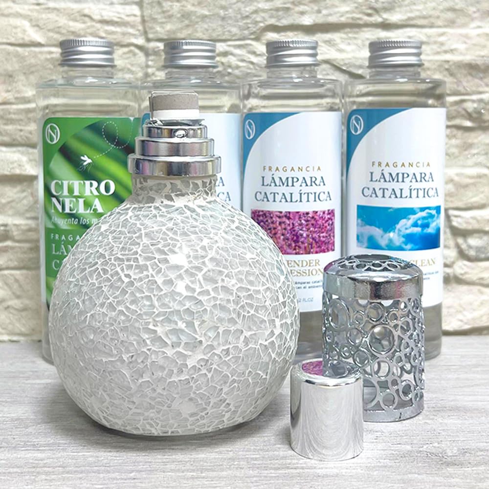 Lámpara Catalítica Mosaico Blanco (200ml) - Sanea El Ambiente Y Elimina Los Malos Olores E Impurezas Del Aire_4