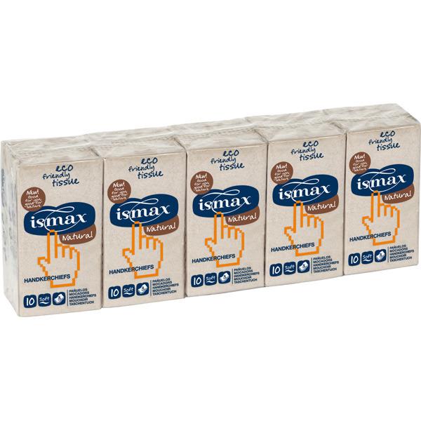 Pañuelos de bolsillo ecológicos Ismax 10x10 uds