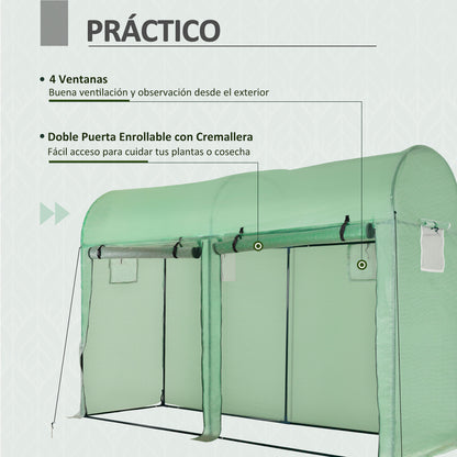 Invernadero Outsunny Verde 300x100x200 Cm Acero_5