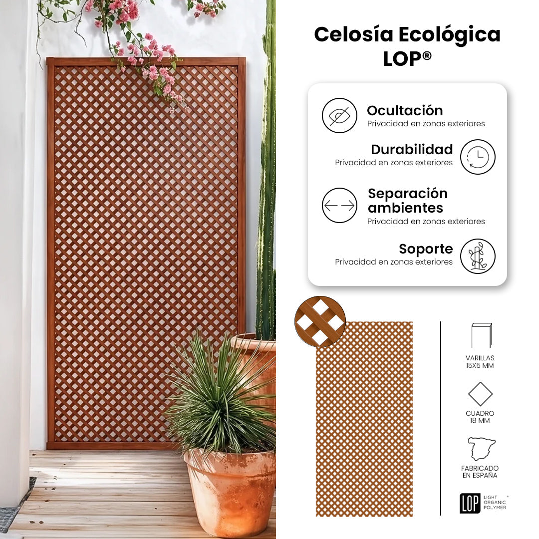 Pack Instalación Celosía Lop + 3 Perfiles + Kit Escuadras Mimbre1x2 M_5