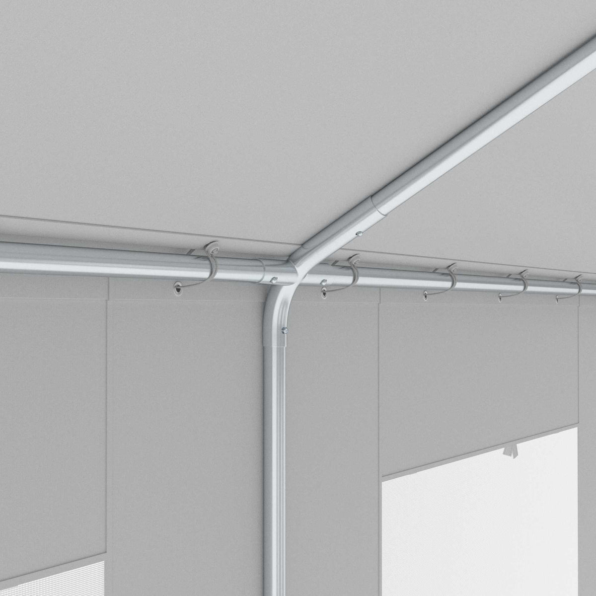 Carpa Para Garaje Outsunny Acero Galvanizado, Pe Blanco 600x295x295 Cm_4
