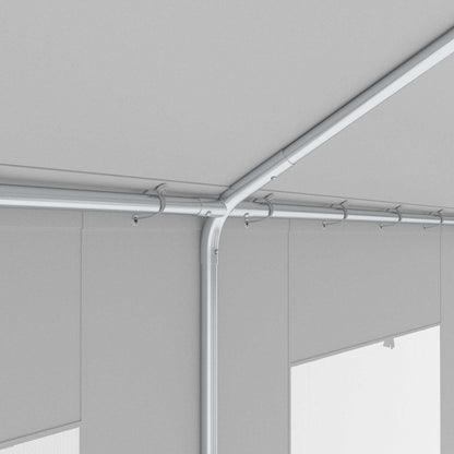 Carpa Para Garaje Outsunny Acero Galvanizado, Pe Blanco 600x295x295 Cm_4