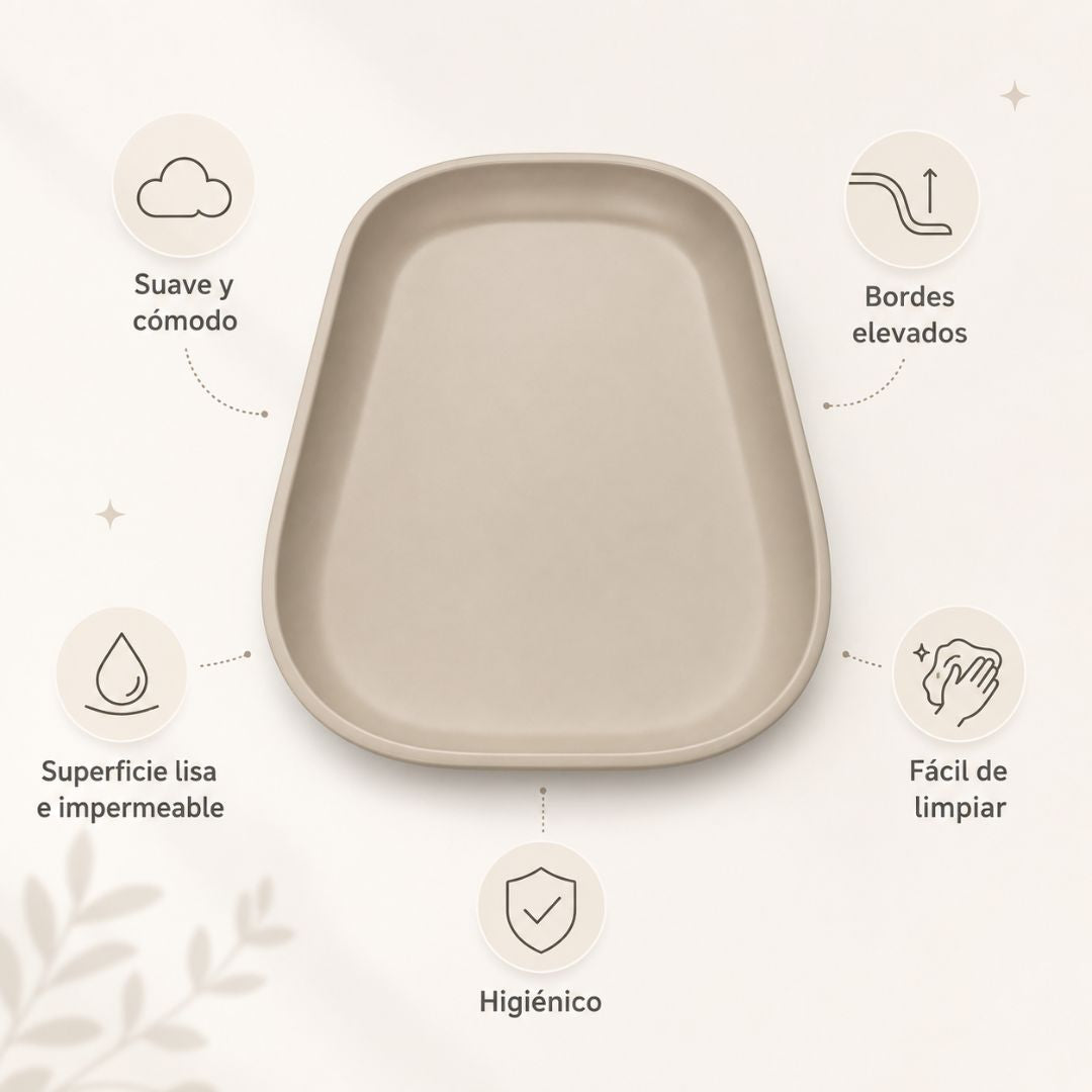 Cambiador Bebé De Espuma Pu Suave Y Lavable, Cambiador Para Pañales Con Bordes Elevados Bathby_2