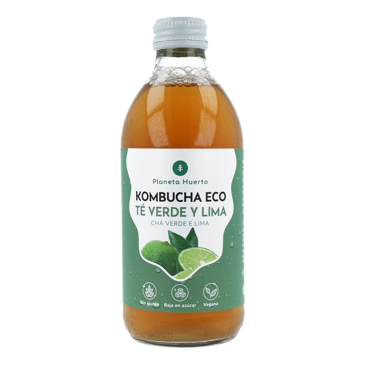 Kombucha ECO té verde y lima Planeta Huerto 330 ml