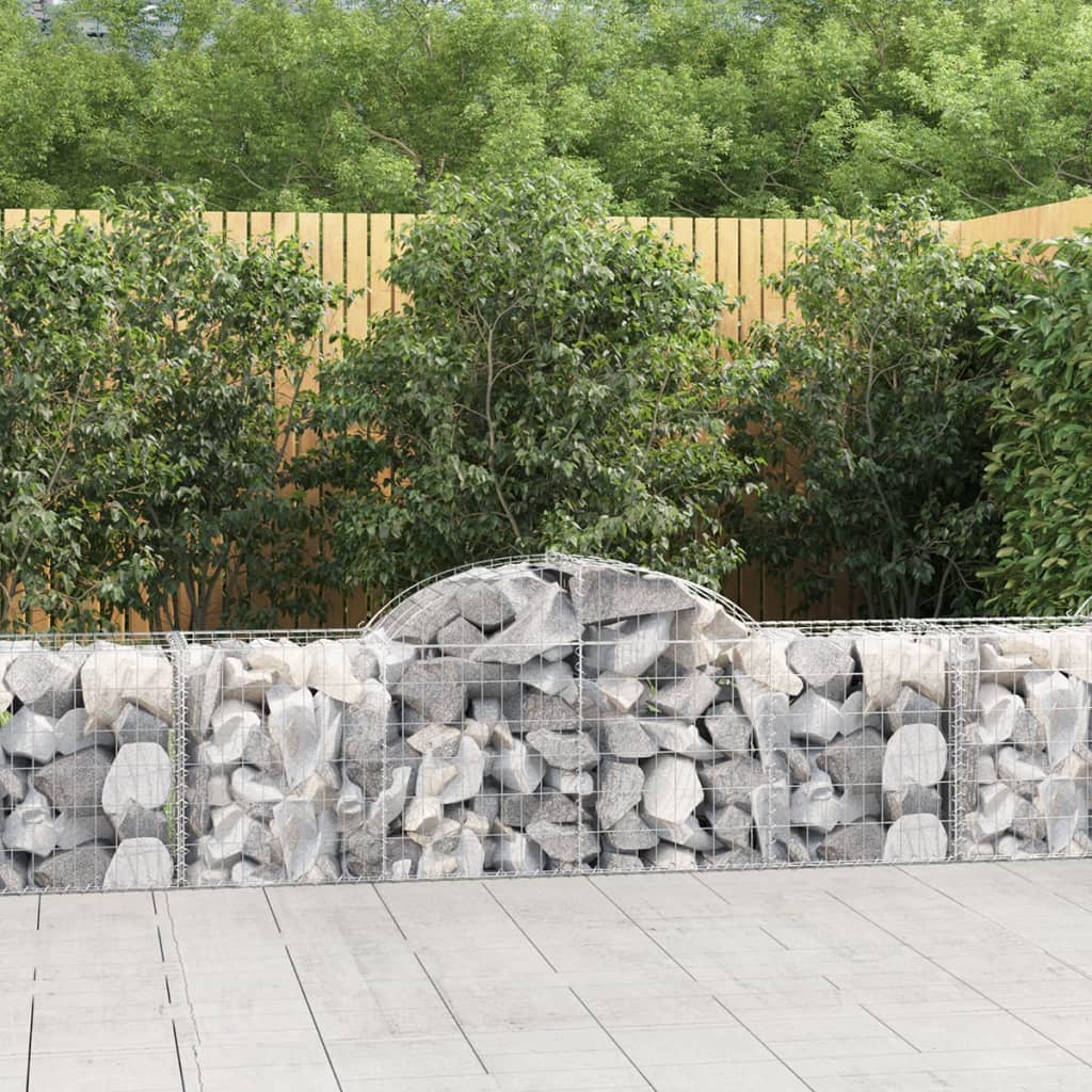 Cestas De Gaviones 4 Uds Forma De Arco Hierro 200x50x60/80 Cm_1